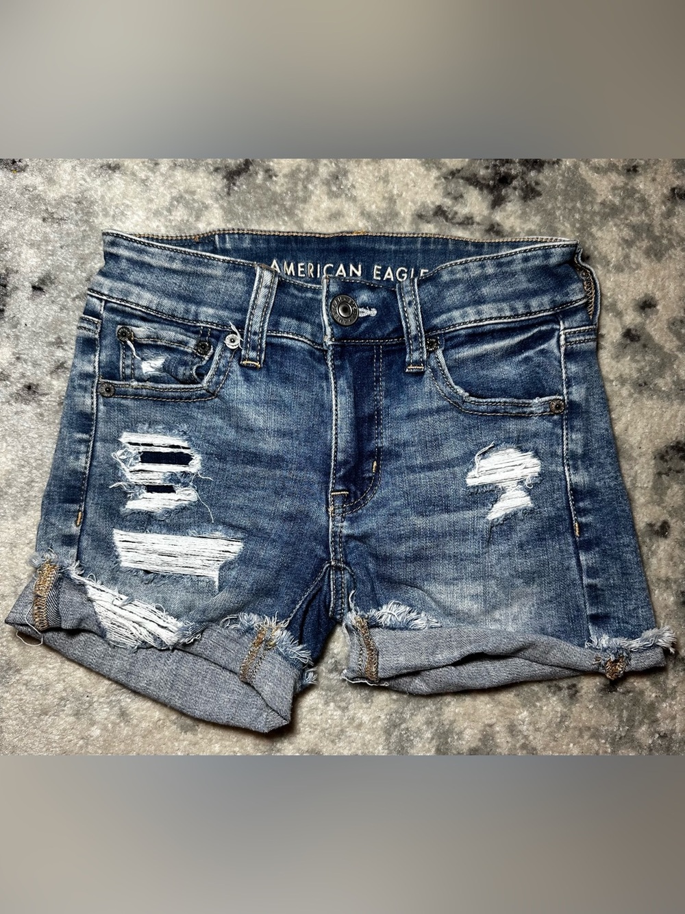 American Eagle Outfitters Distressed Jean Shorts 00